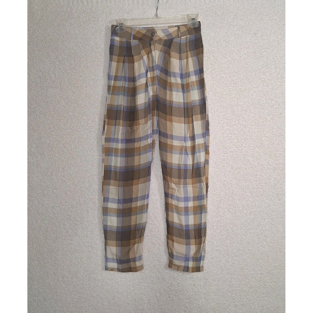 Plaid Pleated Retro Pants Sz Xs Twee Nerd Grannycore Teacher Indie 90s Eclectic